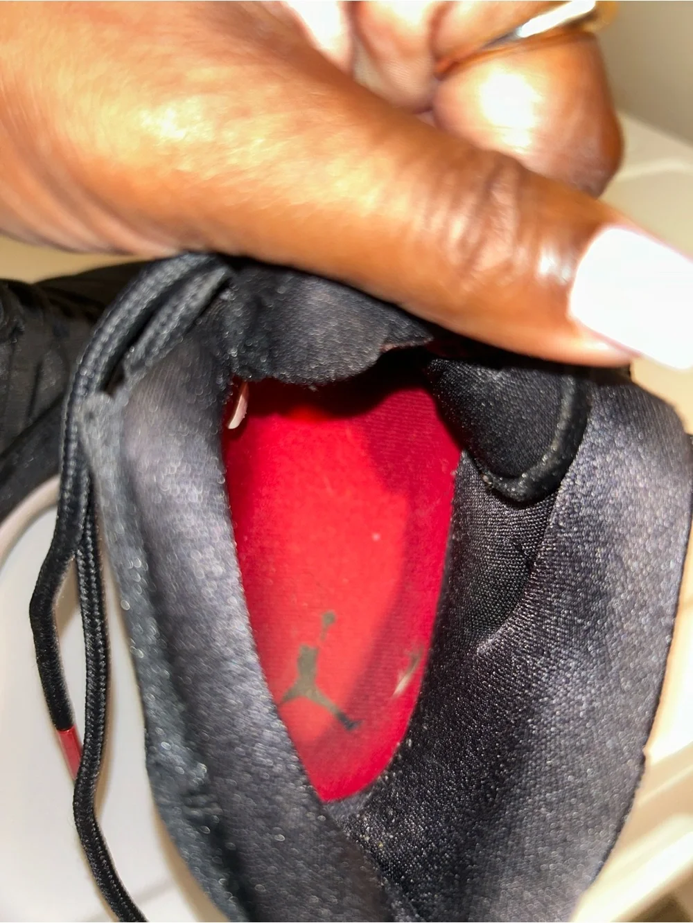 Jordan Black Velvet Low with Red Accents
